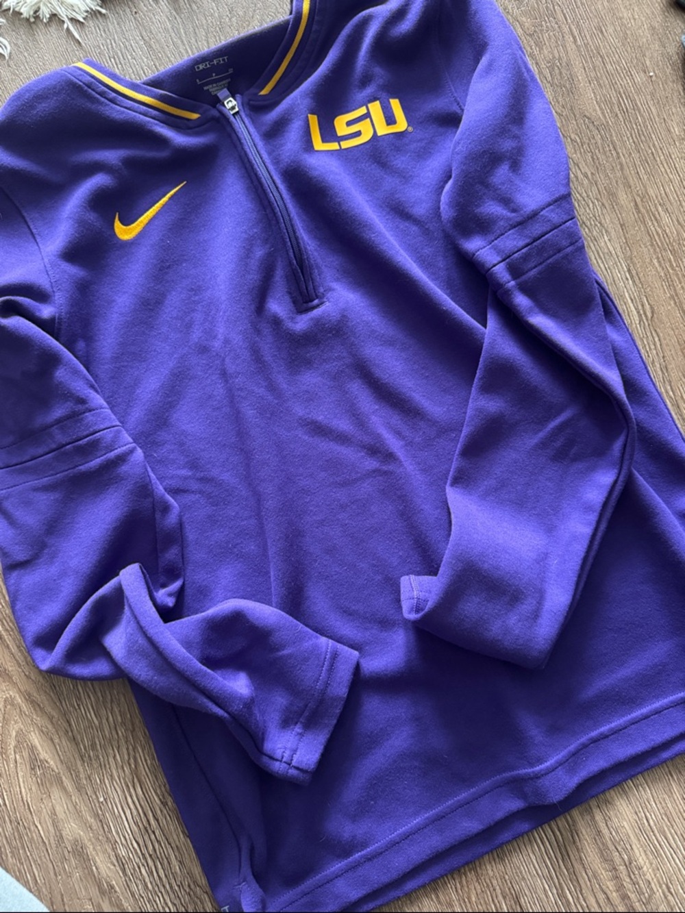 Nike Purple & Gold LSU Quarter-Zip Pullover